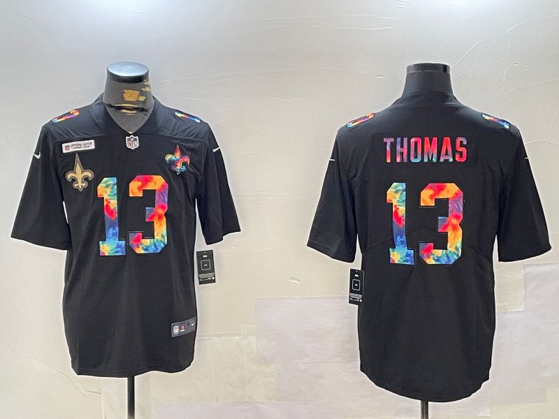 Men New Orleans Saints #13 Thomas Black rainbow 2024 Nike Limited NFL Jersey style 2